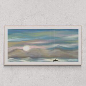 Sunrise Boat | Modern Wall Art Decor | Minimalist Digital Prints